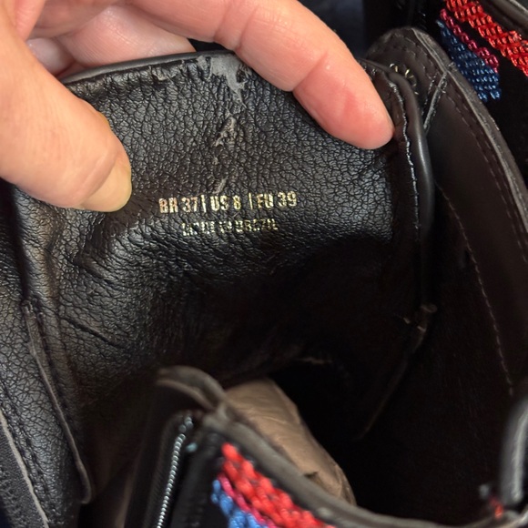 Farm Rio Black Mid Boots Heart Stitched Lace Up - Picture 9 of 16